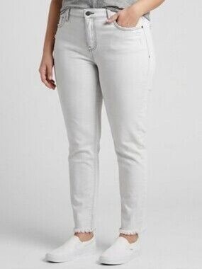 Lucky Brand Sasha Super Skinny Raw Hem Ankle Jeans Off White 6/28